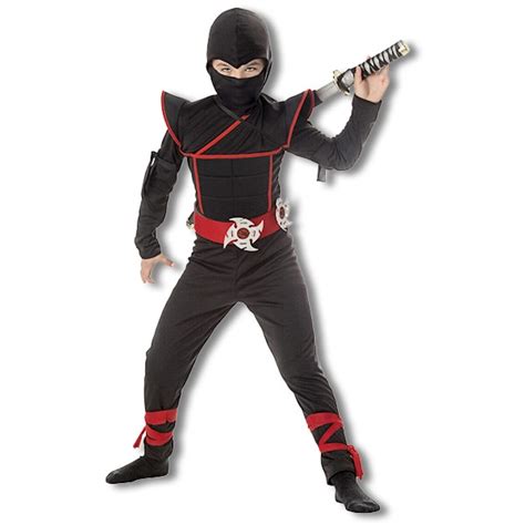 Stealth Ninja Costume - Black Ninja Costumes For Kids - Children's Halloween Ninja Outfit