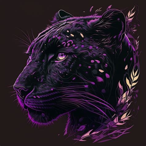 animation_dangerous_purple_panther_vector_art_for_shirt_ Black Panther Tattoo, Black Panther Cat ...