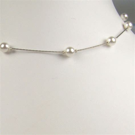 6mm Pearl Tin Cup Necklace - Etsy