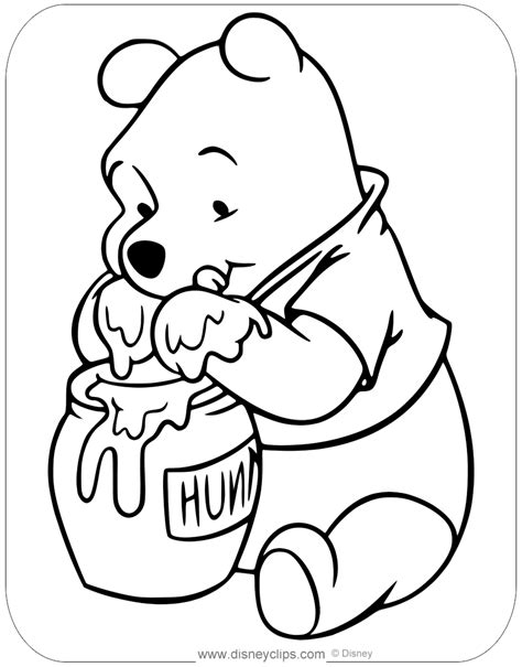 Winnie The Pooh Honey Pot Outline - HONEY GYR