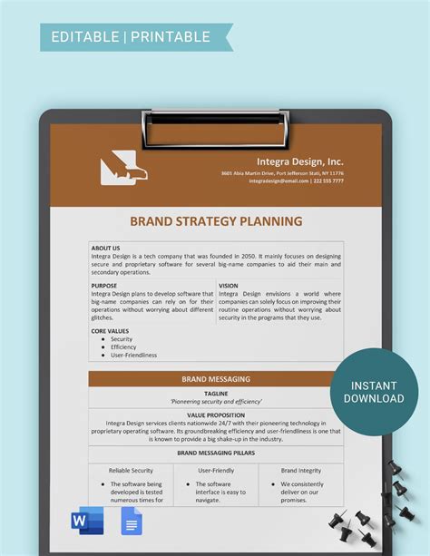 Brand Positioning Strategy Template in Word, Google Docs - Download ...