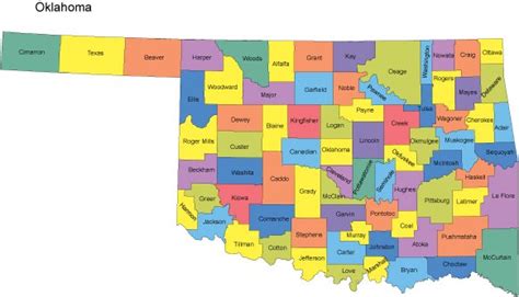 Oklahoma PowerPoint Map - Counties