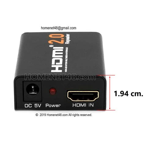 HDMI Repeater (V.2.0) 4K เพิ่มระยะสัญญาณ HDMI ไกล 30-60 เมตร - homenet48