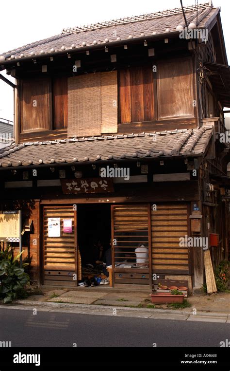 An old wooden house in the traditional Yanaka district of Tokyo Japan Stock Photo - Alamy