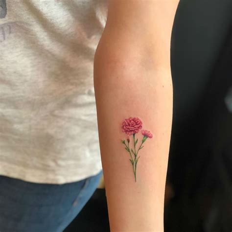 Minimalist Simple Carnation Flower Tattoo - canvas-point