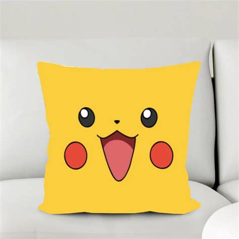 New Home Textile Pokemon Anime Pikachu Smiling Face Micro suede Fabric One sided Two sided ...