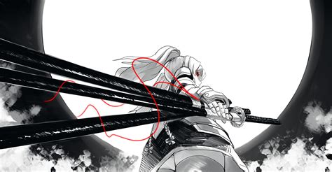 drawing, Digital Art, Samurai, Sword, Katana, Dark, Anime, Selective Coloring Wallpapers HD ...