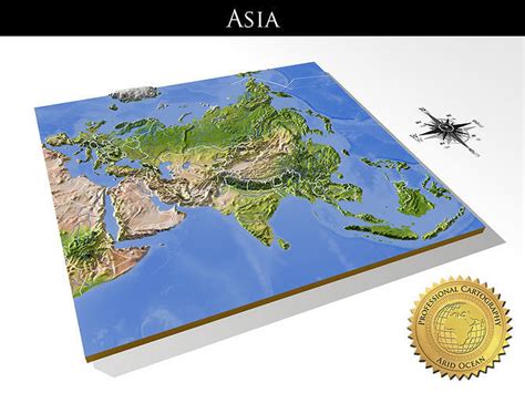 Asia High resolution 3D relief maps 3D model | CGTrader