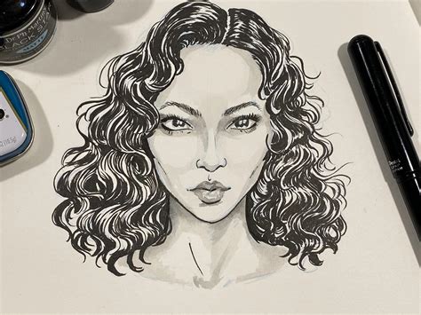 Ink Drawing a Female Face from Reference | Johnny Perez | Skillshare