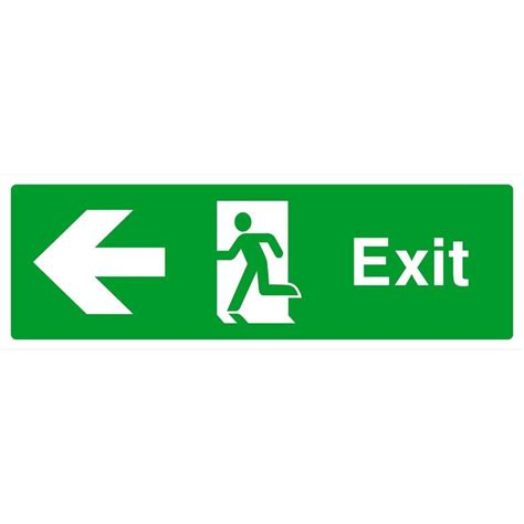 Exit Sign Left Arrow | Emergency exit signs, Exit sign, Signs