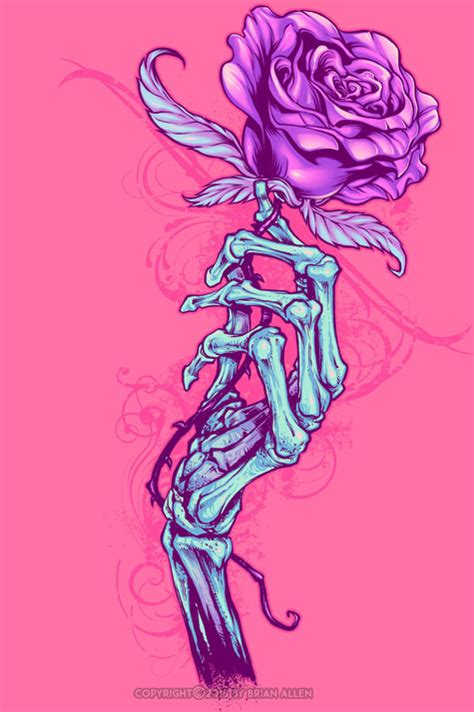 Skeleton Hand Holding Rose T-Shirt Design - Flyland Designs, Freelance ...