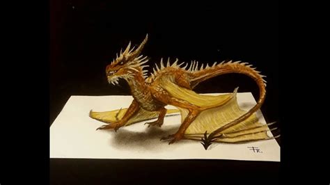 Drawing a 3d dragon - How to draw a dragon - YouTube