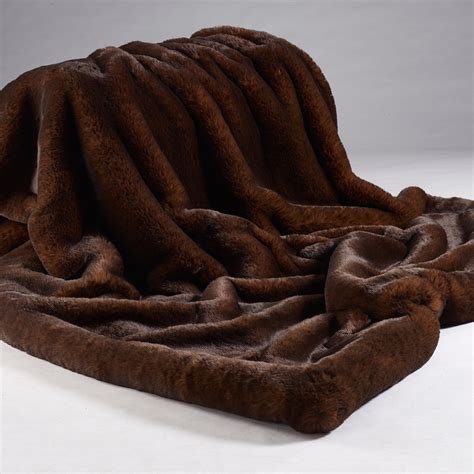 Brown Fur Throw Blanket - Nail plaid fur throw blanket couture brown throw weighted blanket ot ...