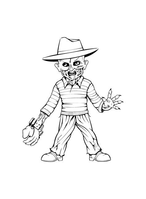 Little Freddy Krueger coloring page - Download, Print or Color Online for Free