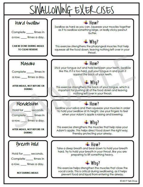 Swallowing Exercises For Dysphagia Therapy Pdf | Printable Templates Free