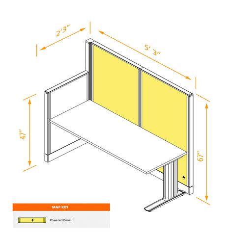 Office Cubicles Powered - Cubicle Desk Straight 1pack Powered