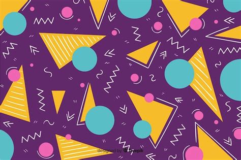 Free Vector | Geometric background in 80s style