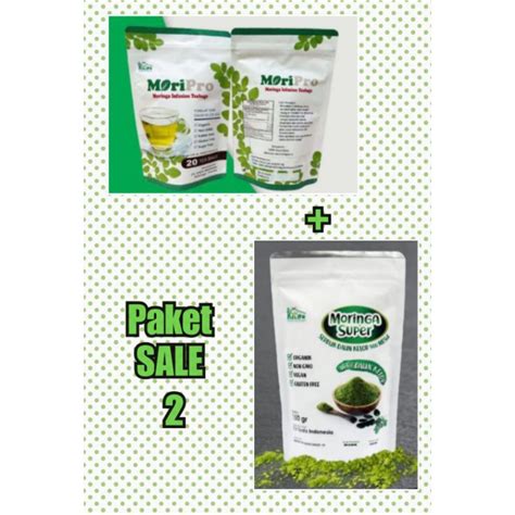 Jual Moringa powder and tea (tepung daun kelor halus + teh celup daun kelor / teh herbal ...