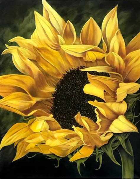 Sunflower Painting 4X4 Canvas - SUNFLOWER