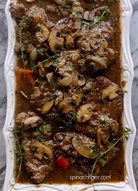 Swiss Steak with Brown Gravy, Mushrooms and the Process of Swissing (Paleo)