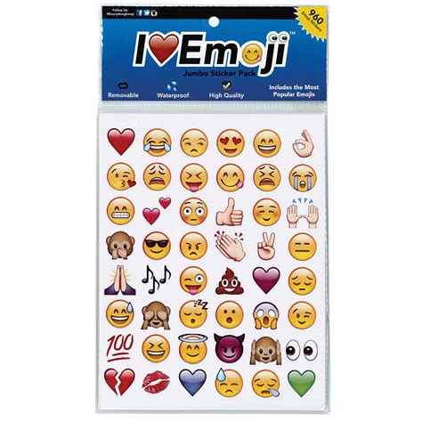 Emoji Sticker Pack-Instagram, Facebook, Twitter, iPhone Emoji stickers, 20sheets/960 Stickers ...