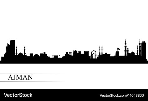 Ajman city skyline silhouette background Vector Image