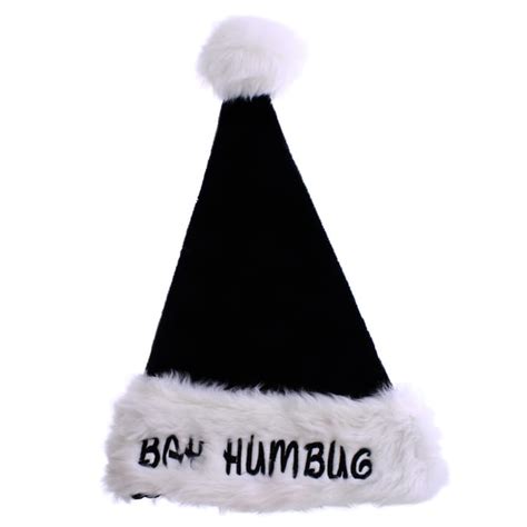 Deluxe Santa Hat - Black, santa, santas, hat, hats, black,, xmas, christmas | Home Bargains