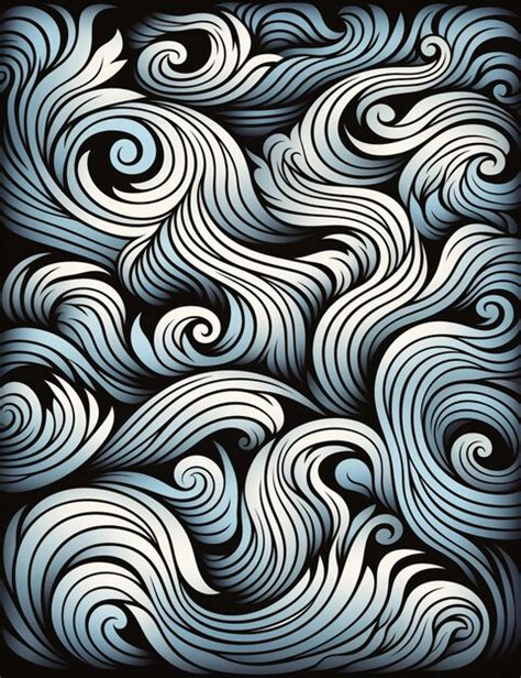 Premium AI Image | a black and white drawing of a wave pattern generative ai