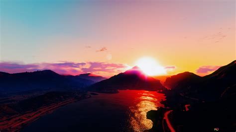 Mountain Sunset 4K wallpaper download