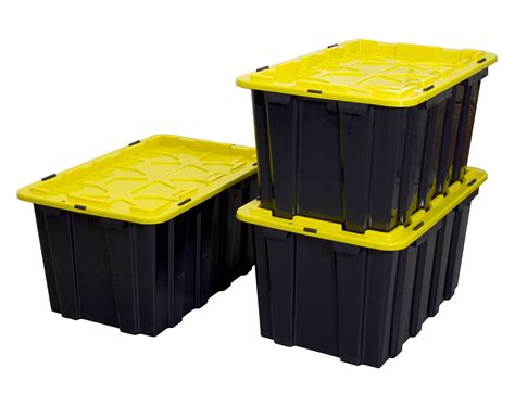 Mount-It! 15.8 Gallon Heavy-Duty Storage Bins, Black, 3 Count - Walmart.com