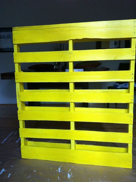 I painted this pallet bright yellow and hung it on wall as art...love it! | Portfolio design ...