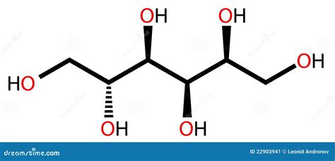 Sorbitol, Glucitol, Chemical Formula And Skeletal Structure Cartoon Vector | CartoonDealer.com ...