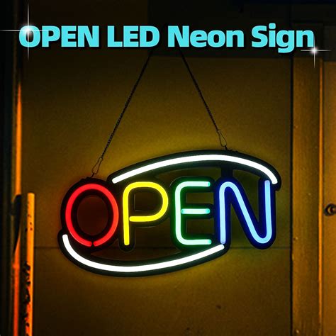 20''x10'' Oval LED Open Neon Sign for Business,Electronic Bright NEON ...