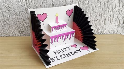 DIY - 3 D Birthday Card | Pop-Up Birthday Card | Special Birthday Card | Easy Cake Card | bday ...