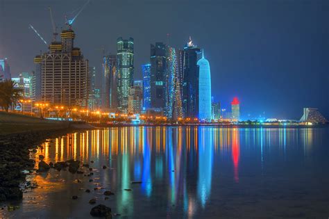 Doha Skyline At Night