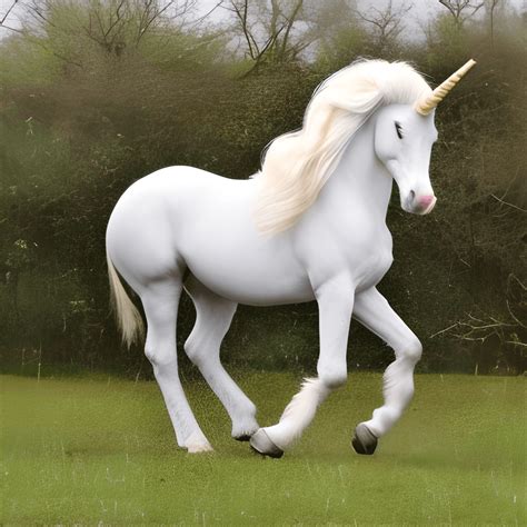 A Whimiscal White Unicorn Horse · Creative Fabrica