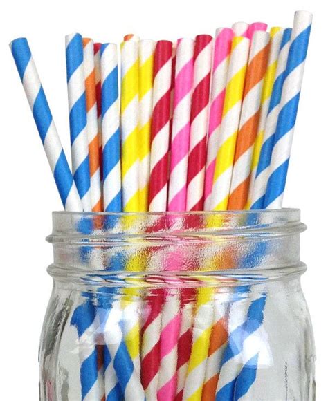 Paper Straws, Rainbow Color Assortment | Paper straws, Gold paper straws, Rainbow paper