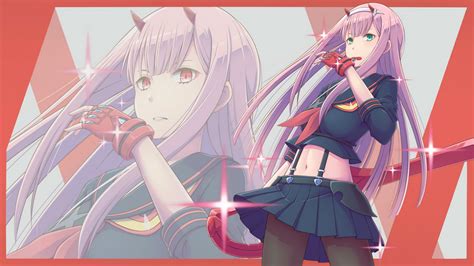 Darling In The FranXX Purple Hair Zero Two With Red Gloves With Background Of Image HD Anime ...