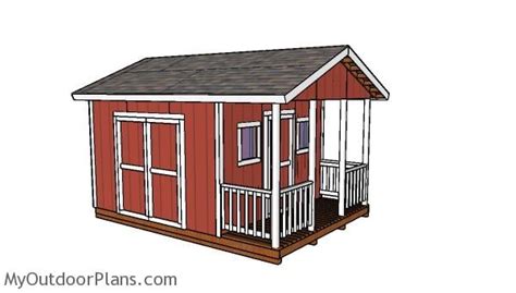 12x12 Gable Shed with Porch Plans | MyOutdoorPlans | Free Woodworking Plans and Projects, DIY ...