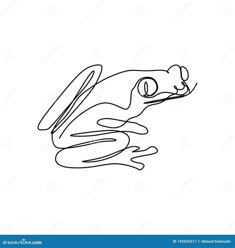 Frog One Line Art Drawing Vector Illustration Minimalist Design Stock ...