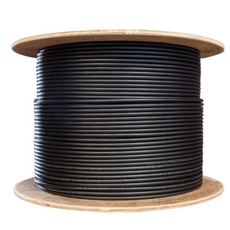 Cable, Bulk, CAT6, 550MHz, Shielded (STP), Solid, 23 AWG, PVC, Black, 1000' - Compatible Cable Inc