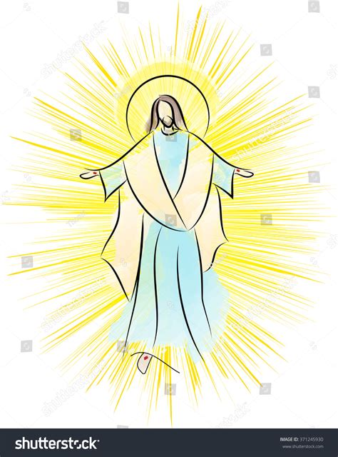 Risen Lord Jesus Christ, Resurrection Easter Color Abstract Vector Illustration - 371245930 ...