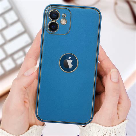 iPhone 12 Leather Case (Blue) - ShoppCart