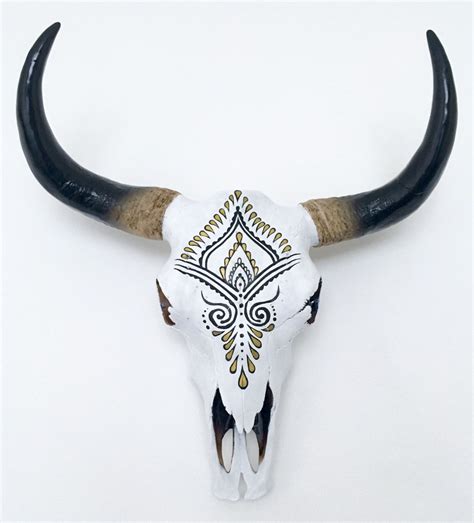 Gorgeous Hand Painted Faux Cow Skull 2 sizes available by ...