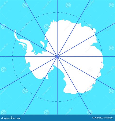 Antarctic South Pole Map Antarctica Land Stock Vector - Illustration of graphic, cold: 95272103