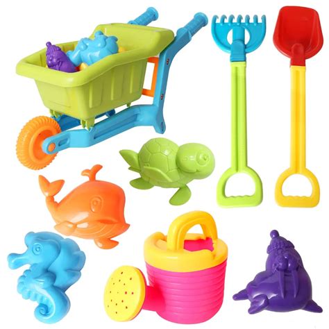 Baby Beach Toy Set Models and Molds, Shovels, Rakes Sand Bucket Toys Beach Play Sand Water Tool ...