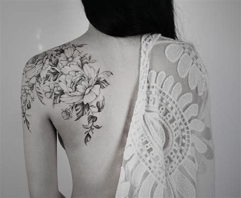 Grayscale Flower Tattoos