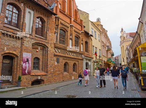 Pilies gatve, old town, Vilnius, Lithuania Stock Photo - Alamy