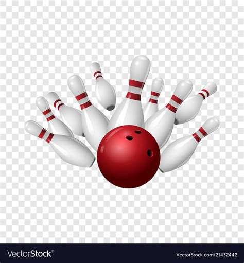 Bowling strike icon realistic style Royalty Free Vector