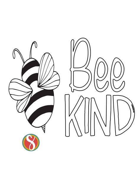 Free BEE Kind Coloring Pages — Stevie Doodles